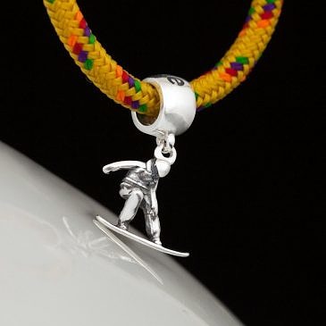 Charm Snowboarder. Fit Bracelets, Bangles and Necklaces